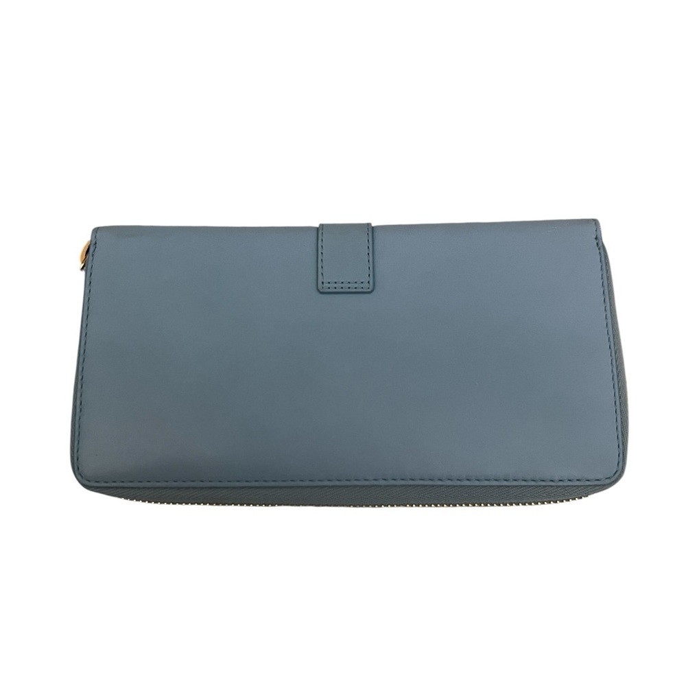 SAINT LAURENT Bleu Glacier Calfskin Leather Classic Y Zip Wallet - Picture 4 of 13